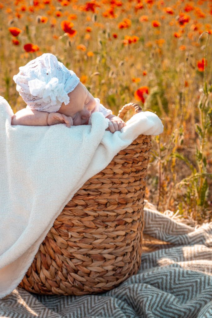 noworodek w koszyku